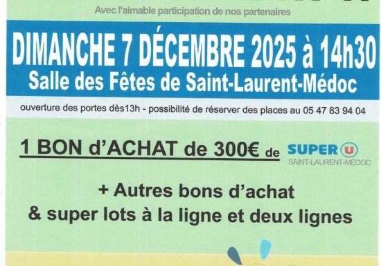 Loto du Téléthon de la Solidarité Médocaine