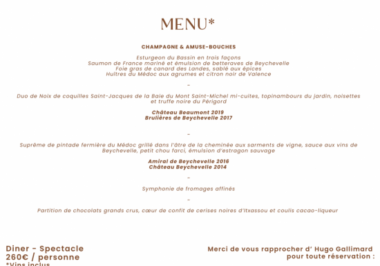 Dîner lyrique au Château Beychevelle