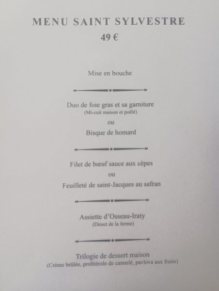 Reveillon de la St-Sylvestre à la Cambuse