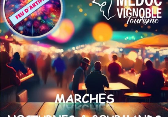Marché nocturne et gourmand et feu d’artifices à Gaillan-Médoc