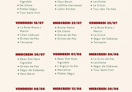 Les mercredis et vendredis du vigneron