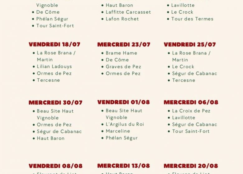 Les mercredis et vendredis du vigneron