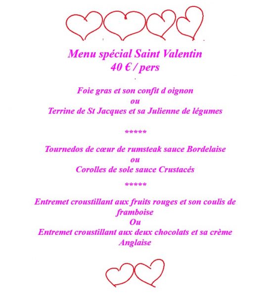 Saint-Valentin restaurant Chouchou & Co