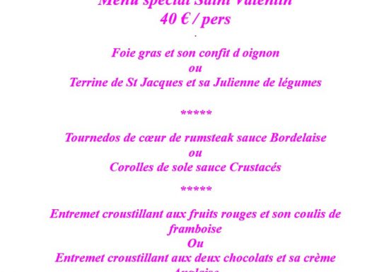 Saint-Valentin restaurant Chouchou & Co