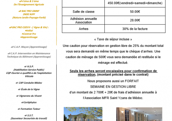 Maison Familiale et Rurale de St-Yzans de Médoc